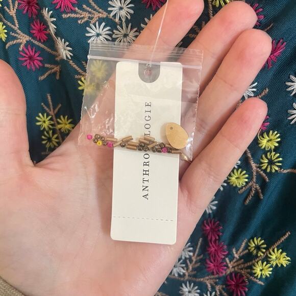 NWT Anthropologie Luzia Cropped Cami Embroidered Teal Floral Sz XL - Picture 6 of 13